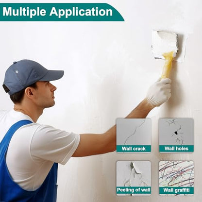 WYIRONG 19 Pack Drywall Repair Kit for Large Holes, 2/4/6/8 Inch Dry Wall Patch Kits for Erase a Small Nail Hole, Plaster Wall Patching Self Adhesive Aluminum Mesh with Scraper and Sandpaper - style: 19 Pack Drywall Patch Kit