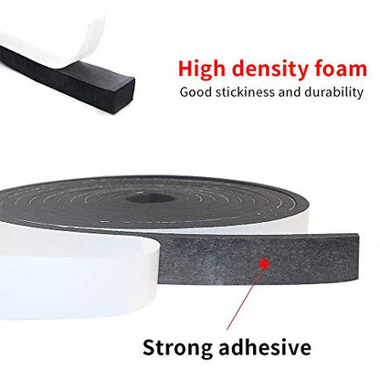 Weather Stripping Door Seal Strip for Doors and Windows,1/2In x 1/4In x 33Ft x 2 Roll Foam Insulation Tape Self Adhesive,Sound Proof,Weatherstrip,Pipe Cooling, Air Conditioning Seal Strip - size: W:1/2In xT: 1/4In xL: 33Ft x 2 Roll