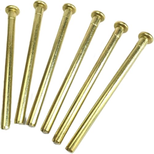 6pcs Golden 3.5 inch Interior Door Hinge Pins for Doors 3.5 Inches Oil Rubbed Bronze Pins Screws Replacement Closing,(Golden Color) - size: 3.5 inch Golden