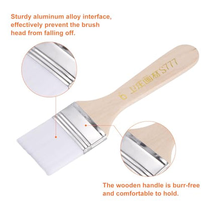 HARFINGTON 20pcs Paint Brushes 1.5" Paint Brush Nylon Flat Wall Paint Brush Soft Bristle with Wood Handle for Painting DIY Latex Paints Furniture Cabinets Fences, White - color: White, size: 1.5 inch