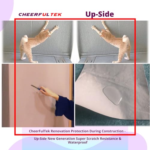 Heavy-Duty Temporary Floor Protection, All Purpose Scratch & Waterproof-Worry Free, Underlayment, Renovation & Construction Canvas Drop Cloth Tarp, Anti-Slip, Durable, Reusable 3'x150'-450 SQFT