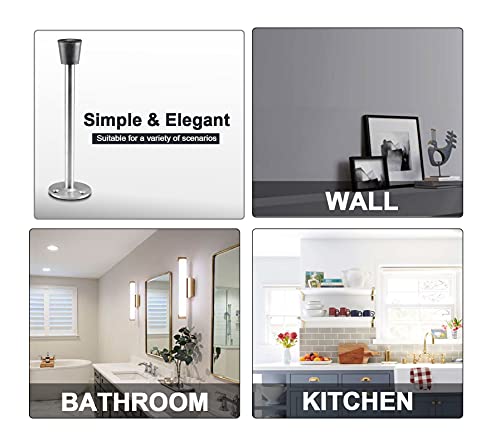 2 Pack Stainless Steel Heavy Duty Door Stop 6" Wall Mounted Door Stopper with Rubber Tip Design Mute for Wall and Door Protection, 6.29" / 160mm - size: 6.3"/160mm