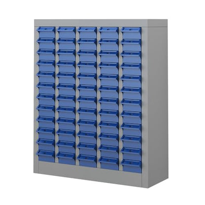 Yeeoy 60 Drawers Parts Cabinet, Bolt and Nut Tool Storage Cabinet, Steel Parts Organization Shelves with ABS Material Drawer & Labels for Tool Hardware Storage, Grey - size: 60 Drawers