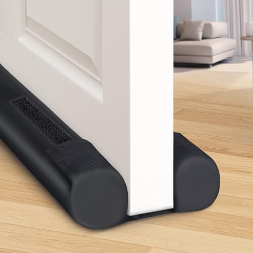 BlissTrends Door Draft Stopper Covers Gaps up to 2.36", Draft Stopper for Bottom of Door Soundproof, Windproof, Dustproof, Block Light, Insect Resistant, Under Door Draft Stopper 38 Inch (Black) - color: Black, size: 38 Inch