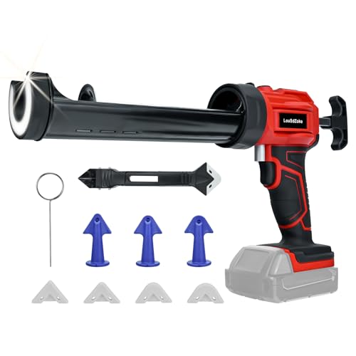 Cordless Caulking Gun for Milwaukee 18V Max Battery, 10 Oz/300ml Electric Silicone Gun,with LED Light,4 Adjustable Speed for Filling, Sealing, Repair(NO BATTERY) - color: For Milwaukee