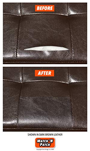 MATCH 'N PATCH Leather Repair Tape - Brown (3x72 Inch) Realistic Faux Leather Patches for Couch, Sofa, Upholstery, Car Seats & Other Furniture, Vinyl Repair Kit, Strong Self Adhesive Patch - color: Brown