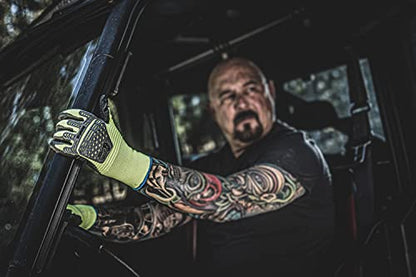 Gorilla Grip Max RhinoFlex High Vis Work Gloves With Impact and Abrasion Protection, Medium