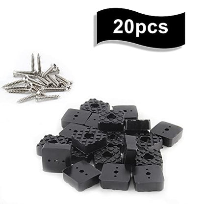 Bonsicoky 20Pcs 0.87Inch/22mm Rubber Furniture Pads with Screws, Black Square Non Slip Furniture Feet Heavy Duty Couch Feet Covers for Chair, Table, Desk, Sofa - size: 22mm (Square, Black)