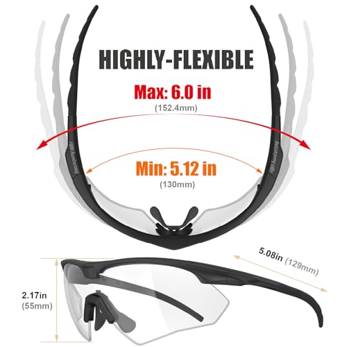 HTS HUNTERSKY S53 anti fog Tactical Shooting Range Safety Glasses Ballistic eye protection Hunting Airsoft Riding Pickleball - color: S53 Black / Clear