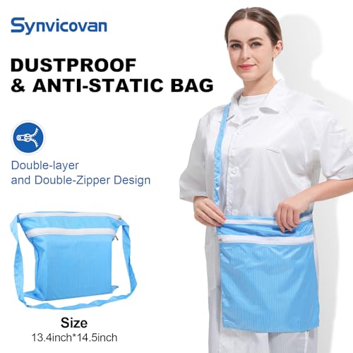 13 x 14 Inch Anti-static Cleanroom Crossbody Tool Bag,Storage Bag for Work & Travel（Blue） - color: Blue