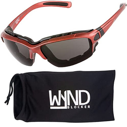 Motorcycle Riding Glasses Extreme Sports Wrap Sunglasses - color: Red | Smoke