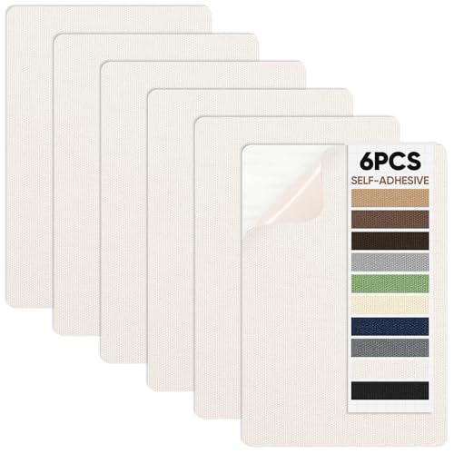 Canvas Patch 5.5 x 8 Inches 6Pcs Self-Adhesive Waterproof Canvas Patch Kit for Repairing Tents,Sofas,Boat Covers,Camping Chair,Awnings,Car Seats.（Beige） - color: Beige, size: 5.5"×8"