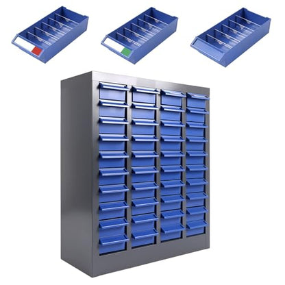 40 Drawer Nut and Bolt Organizer Cabinet, Small Parts Storage Cabinet Bolt Bin with Dividers & Labels, 21"X 9"X 25" Steel Frame Tool Organizer Parts Cabinet for Garage Hardware & Screw Storage - size: 40-Drawer