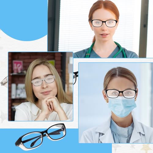 Qianyu 3 Pack Safety Glasses Nurses Goggles Anti Fog Protective Eyewear Square Clear Stylish Lab Goggles Scratch Side Shields Eyewear Light Eye Glasses for Women Men Adults Essentials