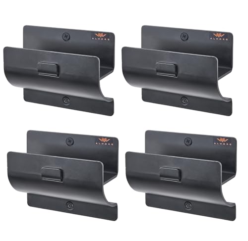 Ladder Hanger set of 4 For Garage Wall - Black Heavy Duty Utility Hook For Wall Mount Ladder Storage. Versatile Tool Holder To Maximize Space In Garden, Shed, Workshop, Hang Wheelbarrow, Folding Chair - color: Black, size: Pack of 4 Hooks