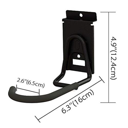Slatwall Bike Hooks, Heavy Duty Bicycle Hangr with PVC Coating, Wall Mount Vertical Bicycle Storage Rack (2 Pack, Black)