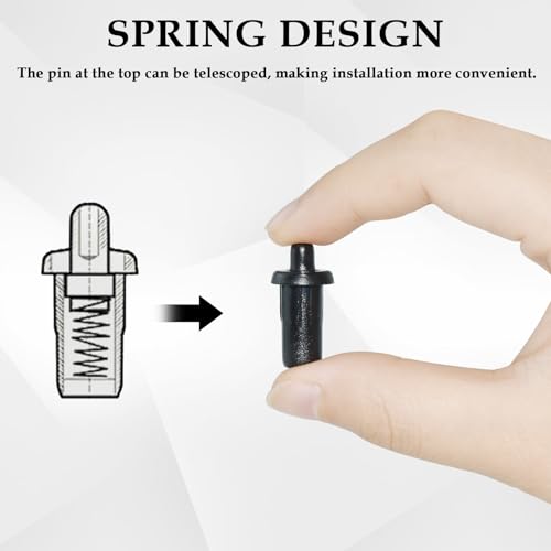 Aifeier ET 8 Pieces Cabinet Door Repair Pins Damper Replacement Repair Pins Blinds Spring Loaded Furniture Fittings Door Spring Parts, Black - color: Black-Plastic