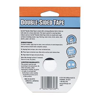Gorilla Double-Sided Tape, 1.41" x 8 yd, Gray, (Pack of 6) - size: 6 - Pack