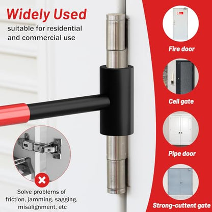 4 in 1 Door Hinge Adjustment Tool Upgraded,Hinge Gap Adjusting Wrench,Door Repair Kit for Residential and Commercial,Hinge Wrench Bender Set with Rubber Grip,Cabinet Alignment Fits 14mm-25mm Hinges - style: Upgraded 4-in-1