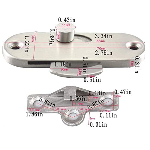 Sliding Bolt Door Lock,Slide Locks for Inside Door,90 Degree Moving Door Right Angle Buckle Privacy Lock, 90 Degree Latch