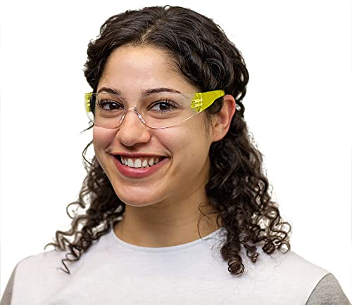 BISON LIFE Clear Safety Glasses – ANSI Z87.1 Scratch & Impact Resistant Wrap Around Eye Protection Goggles for Men & Women - color: Clear/6 Colors