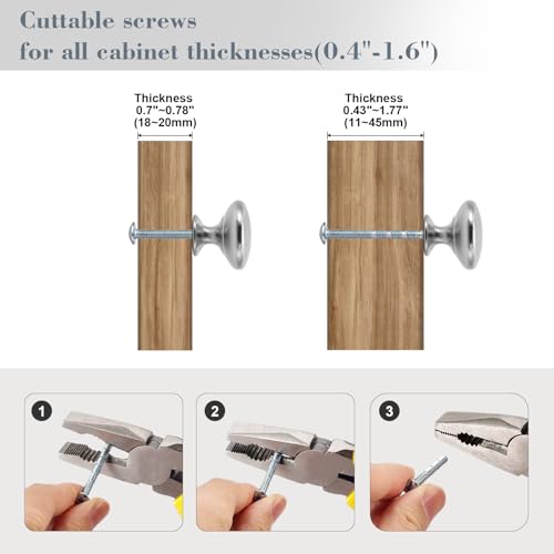 POZEAN Cabinet Knobs Brushed Nickel 10 Pack Cabinet Handles Drawer Knobs Solid Knobs Silver with Screws for Dresser Drawer Cabinet Cupboard - Modern Kitchen, Bedroom and Bathroom Hardware - color: Silver, size: 10 Pack