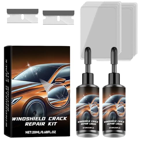 2Pcs Windshield Crack Repair Kit for Chips and Cracks, 2026 New Glass Repair Liquid Glue,Glass Repair Liquid for Quick Fix Windshield, for Windshields, Windows, Mirrors,All Crack Types