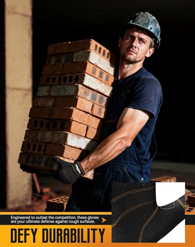 Safety Work Gloves with Secure Fit, Flexible Grip for Multi-purpose Use, Durable Touchscreen Heavy Duty Lightweight - size: X-Large