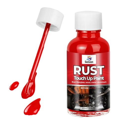 Rust Red Touch Up Paint, Multi Surface Acrylic Red Touch Up Paint Pen Scratch Repair for Rust Metal,Walls,Cabinets,Appliances,Wood,Door,Furniture,Enamel, High Temperature Heat Resistant, 1.5 Fl Oz