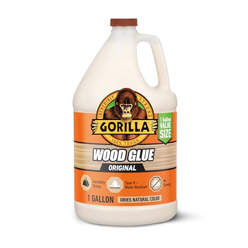 Gorilla Wood Glue, Natural Wood Color, 1 Gallon Bottle (Pack of 1) - Water Resistant for Indoor or Outdoor Projects and Repairs - size: 1 Gallon