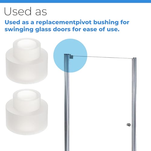Shower Door Nylon Pivot Bushing fit for Framed Pivot Shower Door for Shower Doors Stainless Steel Pivot Kit - 2 Pack - size: #Spb12