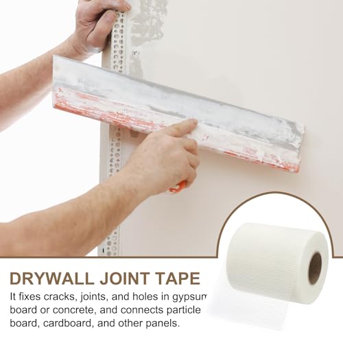 PATIKIL Drywall Repair Mesh Tape, 8 inch x 328 ft Fiberglass Repair Patch Self-Adhesive Dry Wall Joint Tape 7 Mesh Wall Hole Crack and Seam Patch, White - size: 8 inch x 328 Feet