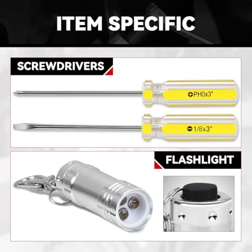 Auto Dynasty 18 Pcs Household Auto Repair Hand Tool Kit Set with Allen Keys Screwdrivers Tool Set Tap Measure Adjustable Wrench Utility Knife for Home Garage Warehouse Repair, Yellow - color: Yellow, size: 18 Pcs