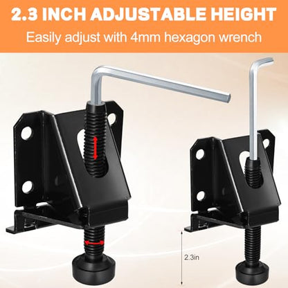 Kenning 24 Pack Heavy Duty Leveling Feet Workbench Leveling Legs Furniture Levelers Leg with Screws, Lock Wrench, 2.3 inch Adjustable Height, Leveler for Workbench, Furniture, Table, Cabinets (Black) - color: Black