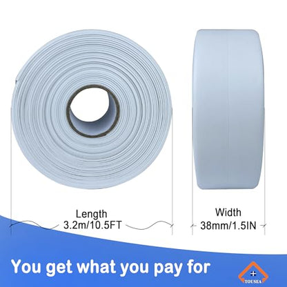 TOUSEA Professional Waterproof Caulk Strip - Self Adhesive White Sealing Tape for Toilet, Tub, Peel and Stick Backsplash Finisher - Renter Friendly, Easy Install - style: White-1.5IN-10.5FT-B