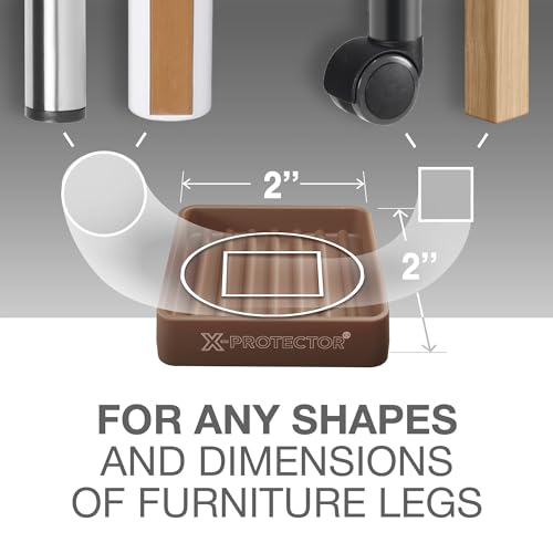 Furniture Cups X-PROTECTOR – 2" Caster Cups 8 PCS – Lined Furniture Coasters – Ideal Bed Stoppers – Non Skid Furniture Pads with a Perfect Design – Rubber Furniture Pads - Protect Any Flooring! - size: 8 PCS, 2" x 2"