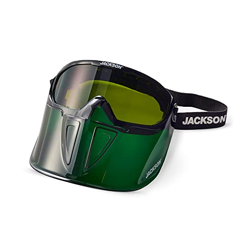 Jackson Safety GPL Series Safety Goggles with Detachable Flip-Up Face Shield - Anti-Fog Goggles for Men and Women, Fits Over Glasses - ANSI Z87.1 - Shade 5 IR Lens - style: Shade 5 Infrared Lens