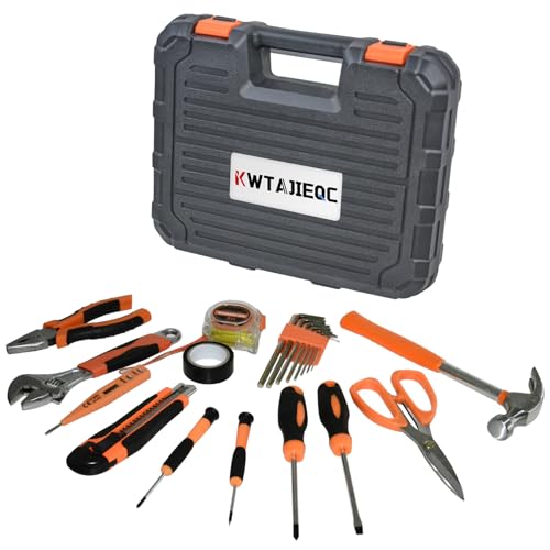 20 Piece Orange Home Tool Set, Home Repair Tool Kit for Men Women, And College Students, Comes With A Portable Storage Box And Can Be Used for Small Home Repairs And Outdoor Work - size: 20 pcs