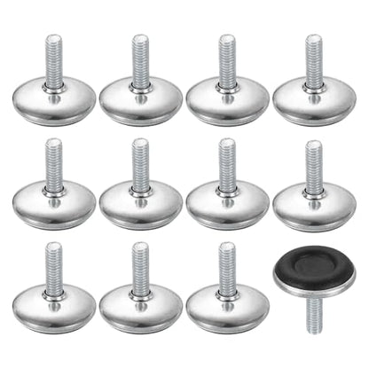 uxcell 12Pcs M6 Thread Furniture Feet Levelers, 28x20mm Adjustable Leveling Table Feet, Screw on Furniture Glide Leveling for Chair Stool Legs, Black - color: Black, size: M6 x 28 x 20mm