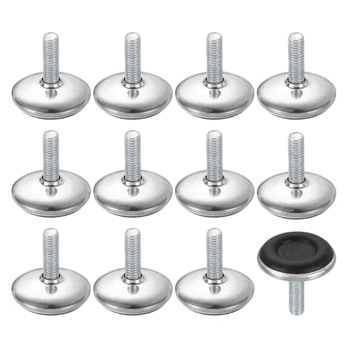 uxcell 12Pcs M6 Thread Furniture Feet Levelers, 28x20mm Adjustable Leveling Table Feet, Screw on Furniture Glide Leveling for Chair Stool Legs, Black - color: Black, size: M6 x 28 x 20mm