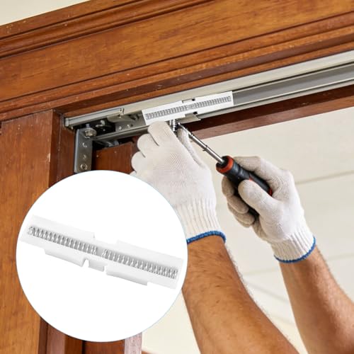 2pcs Bi-Fold Door Slide Guide, Bifold Closet Door Hardware Slide Guide Repair Kit with Spring Folding Sliding Pocket for Top Mount Protect Doors Track Cabinet (White)