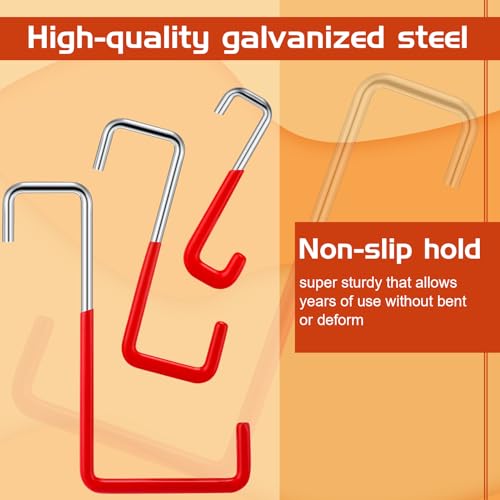 Hotop 18 Pcs Rafter Hanger Heavy Duty Large S Hooks Rafter Hanger for Garage Ladder Bike Fence Storage Organizer S Shaped Hooks(Red) - color: Red