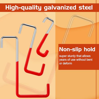 Hotop 18 Pcs Rafter Hanger Heavy Duty Large S Hooks Rafter Hanger for Garage Ladder Bike Fence Storage Organizer S Shaped Hooks(Red) - color: Red