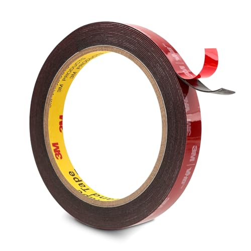 3M Double Sided Tape 0.5" x 15.4 Ft 5925, Heavy Duty Mounting Tape, Foam Tape Strong Adhesive for Automotive Emblem Trim Décor Dashboard Home Office Indoor Outdoor, Black, 0.025'' Thick - color: Black, size: 0.5" x 15.4Ft