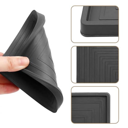 Anxingo 8Pcs 2.5Inch Non-Slip Bed Leg Pads, Rubber Furniture Pad Protector, Furniture Coasters Cups for Hardwood Floors (Black)