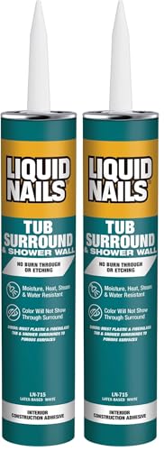 Liquid Nails - LN715 LIQUID NAILS LN-715 Tub Surround and Shower Adhesive (Low VOC) (10-Ounce) (Pack of 2) - size: 10 Ounce (Pack of 2), style: Tub Surround