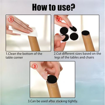 168 Pcs 18mm/0.7inch Black Self-Stick Furniture Round Felt Pads, Noise Stopper Floor Protection Felt Furniture Pads for Hardwood Floors, Chairs & Seat Legs