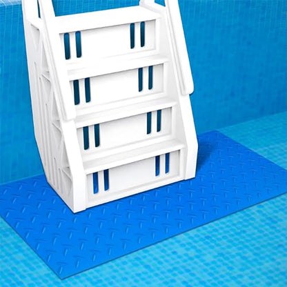 Pool Ladder Mat - 9 x 36 Inch Large Pool Ladder Pad Protective Swimming Pool Step Mat with Texture for Above Ground Swimming Pool Steps Liners and Stairs (Striped)