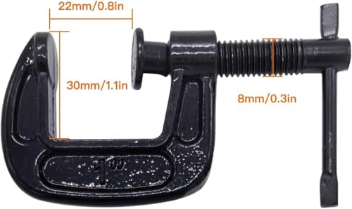 1-Inch C-Clamp Set, Heavy-Duty Cast Iron C-Clamps with 0.8-Inch Throat for Woodworking, Welding, and Building(8Pcs) - color: (8pcs)