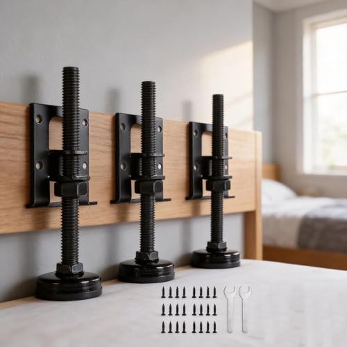 Heavy Duty Leveling Feet Furniture Legs 4 Pack, Sturdy Adjustable Furniture Levelers for Table, Workbench, Cabinet, Wardrobe, Non-Slip & Rustproof Support with Floor Protection